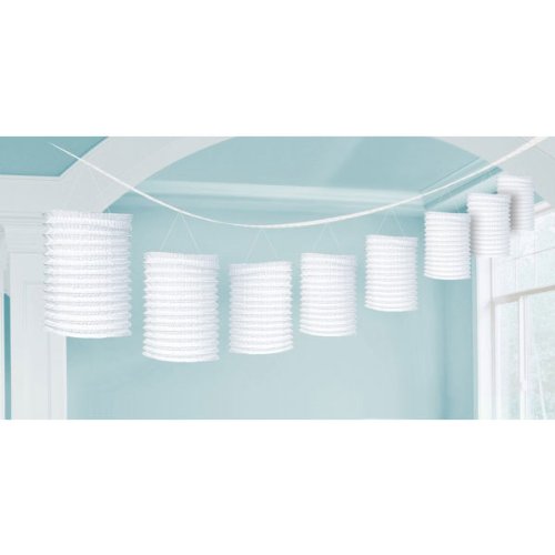 Preisvergleich Produktbild notjustballoons Lichterkette mit Lampions aus Papier (3,65 m), weiß