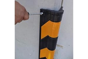 STICKERSLAB SRL StickersLab - Paraspigoli rifrangente giallo e nero in gomma dura per angoli arrotondati - 30mm