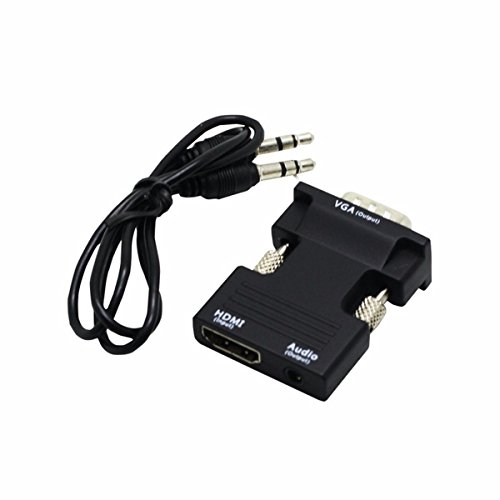 ONCHOICE( HDMI Buchse auf VGA Stecker ) 1080P HDMI zu VGA Konverter Adapter Box Audio Port VGA Verlängerungskabel Mini USB Energien Kabel 3,5 mm Audio Kabel Schwarz - 5