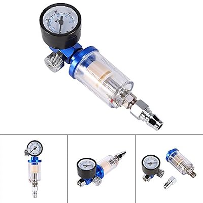 Yosoo Régulateur d'air de pulvérisation au pistolet à air compresseur + Filtre pièges à huile séparateur d'eau avec embout Accessoire pistolet peinture