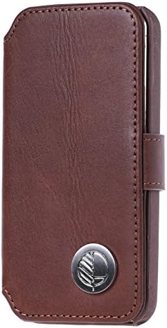 Drew Lennox Exclusive Wallet Case for iPhone SE 5 5S - Hand Crafted in Waxed Brown British Leather - Fashion and Practicality in One