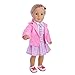 Price comparison product image Lovely Cute Design Educational Childer Toys 4PC Student Clothing Pleated Dress Uniform Outfit For 18 inch American Girl Doll For Kid Child Our Generation UK ACCS Children Baby Education Toy (fit for 18 inch Dolls, Pink)