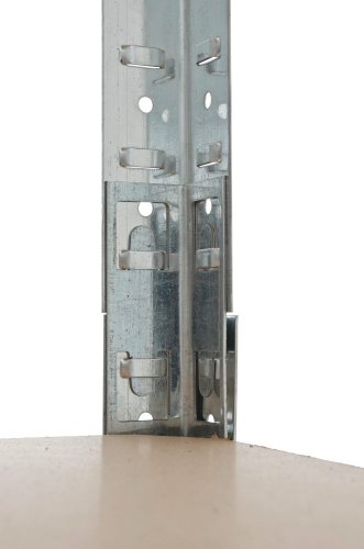 CLP Schwerlastregal BIG, Metall, verzinkt, Tragkraft 1325 kg, 180 x 90 x 45 cm, Lagerregal 5 Böden silber - 7