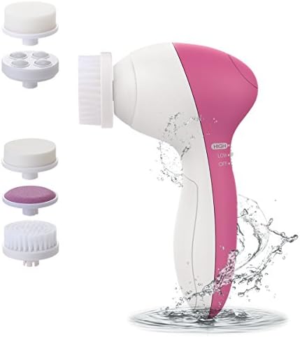 5 in 1 Electric Facial Washing Brush Cleaning Machine Skin Care Vibrator Massager Beauty Tool Replaceable Head Massager Brush