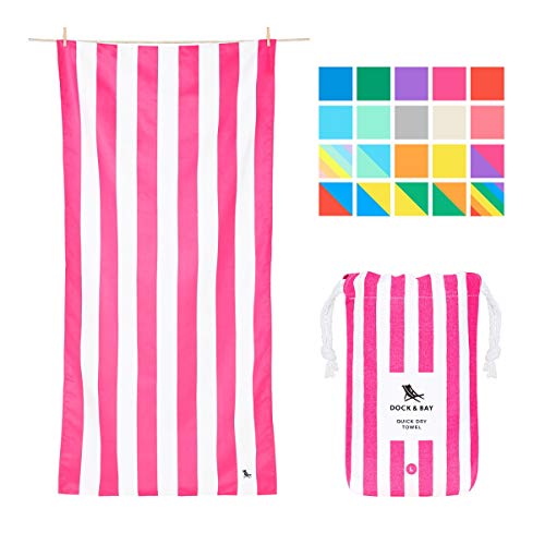 Dock & Bay Toallas de Microfibra para Playa y Viajes | Cabana - Rosado | 160x80cm