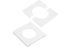 M METERXITY 2-Pack Wall Split Flange, ABS Square Self-Adhesive Escutcheon Plate Cover Buckle for 51mm/2.01in Dia Pipe Accessories/Floor/Ceiling, Plumbing Cover Plates [White,7mm/0.28in H]