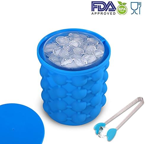 Ice Genie Cube Maker, Dual-Use Ice Cube Bucket, Silicone Ice Cube Mould Save Space