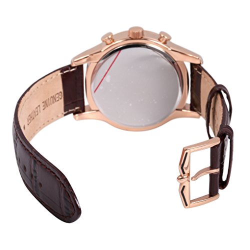 Rotary Men's Quartz Watch with White Dial Chronograph Display and Brown Leather Strap GS00313/01