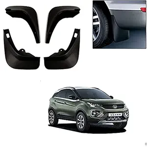 Auto Pearl Car Heavy Duty Cup Type Mud Flaps Splash Guards || O.E Type Custom Front and Rear Mud Flap Guard Set for -Nexon 2020 (Set of 4pcs) - Black