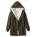 Produktbild Daunen jacke FORH Damen Winter Warm Faux Pelz Hooded Steppjacke Dick Fleece Parkajacke Mit Kapuze Blouson Straße Mode Trenchjacke Outwear Winter BaumwolleJacke Umhangjacke (M, Armee grün)
