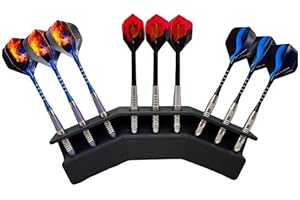 Manio 3DP Wall Mounted Dart Holder - Carbon Fiber Texture, Black PLACF - 3, 6 or 9 Dart Storage Rack - Durable, Stylish & Space - Saving Darts Organizer (9)