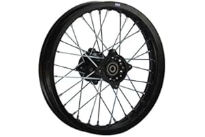 HMParts Cerchio in acciaio 14 pollici posteriore nero tipo 2 adatto per quasi tutti i modelli con asse da 12 mm Dirt Bike, Pit Bike, XMOTOS, MotoCross