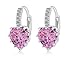 Charming Women's Sterling Silver Ear Hoop Earrings Ear Stud Pink
