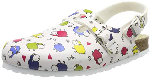 Preisvergleich Produktbild Weeger Damen 41610 Arbeitsclogs, Weiß Schafe, 38 EU