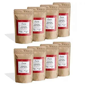 Hapup Jowar Pops Tangy Tomato Flavoured - Pack of 8 - 8x40g | Healthy Snacks for Kids and Adults | Jowar Millet Based | Gluten Free | Vegan | Guilt Free Indulgence | Ready to Eat