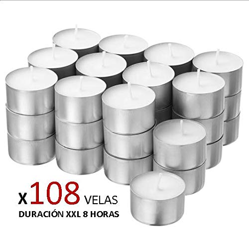 Cia&co pack 108 velas de té xxl larga duración 8 horas