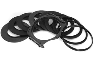 FOTGA Set di 9 anelli adattatori (49-82 mm) + portafiltro, in plastica, regolabile