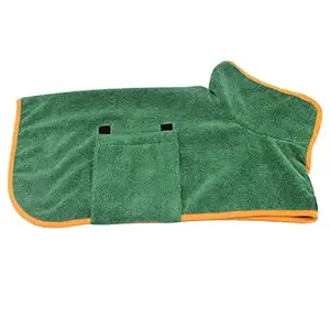 Dog Bathrobe Towel Dog Drying Coat Microfiber Fast Drying Super Absorbent Pet Dog Cat Bath Robe Towel S Size