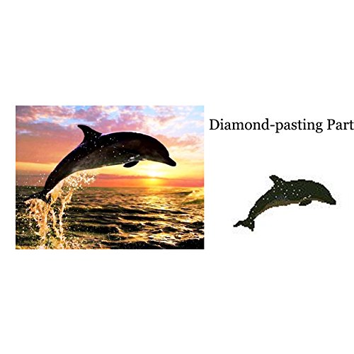 DIY 5D Dolphin Diamond Painting Cross-Stitch for Entrance Living Room Bedroom - 4