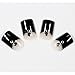 Bling Art False Nails French Manicure Black Crystal Full Cover Medium Tips UK