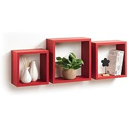 Modul'Home 6RAN789RO Cube Gigogne de Rangement Panneau/MDF Rouge 11,8 x 30 x 30 cm