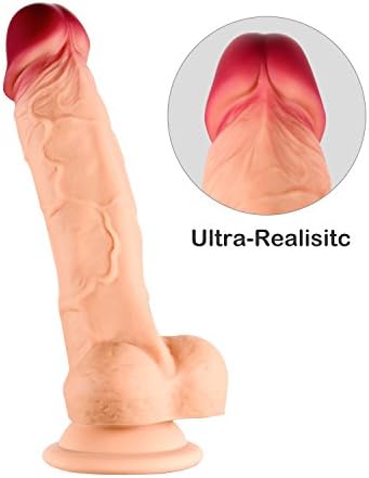 7” Realistic Love Wand with Suction Cup for Hands-Free Play, Flexible Massager with Curved Shaft and Balls, Skin-Friendly (Flesh)