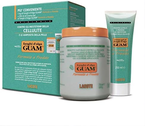 Guam Fanghi d'Alga Convenienza Freddo - set composto da 1 kg di Fanghi più 250 ml di crema gel, per Gonfiore, Rassodante, Rinfrescante