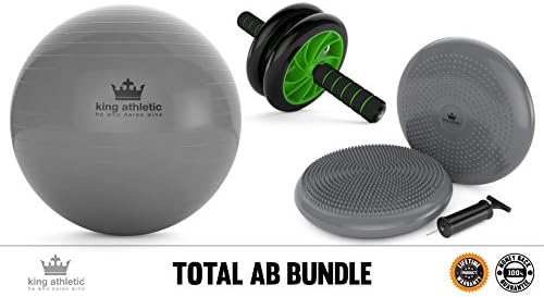 kit bundle set pack Ab Roller Wheel Abs Carver for Abdominal &amp; Stomach Fitness Core Shredding rolling six pack crunches glider Yoga Gym Ball Stability Balance Swiss Exercise Balls Anti Burst Rubber Birthing Ball Chair 65 55cm Size pump inflatable Stability Balance Disk Bumpy Chair Cushion Seating Disc Wobble Wiggle Air Seat Disks for Kids in Classroom Exercise Training Equipment Cardio Sport Women Men Adults Kids Children - ABR-FB65-SD-UK