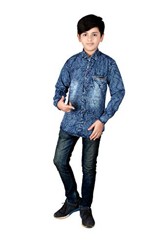 Zolario Denim Printed Shirt, Sky Blue, Age 9-18 Years Old RS.699 (65.00% Off) - Amazon