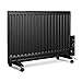 Produktbild oneConcept Wallander • Ölradiator • Ölheizung • Elektroheizung • 800 Watt • stufenlos einstellbar • ultraflach und platzsparend • Abschalt-Automatik • Wärmespeicherung • Wandmontage möglich • inkl. 4 Standfüße mit Lenkrollen • ca. 10 kg • schwarz