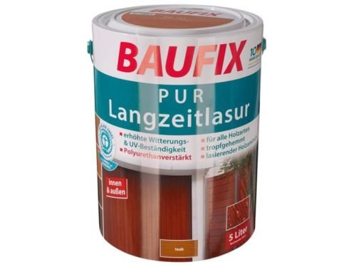 Preisvergleich Produktbild BAUFIX PUR-Langzeitlasur, Teak 5 Liter