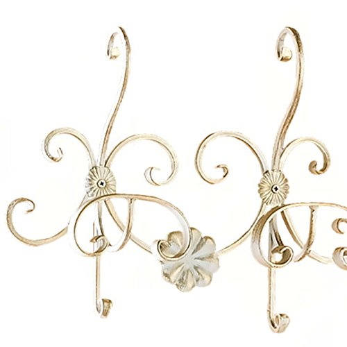 arterameferro Attaccapanni Appendiabito in Ferro Battuto Avorio Country 2 posti