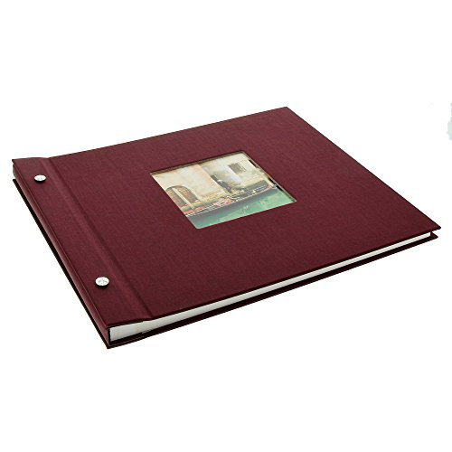 Goldbuch Schraubalbum mit Fensterausschnitt, Bella Vista, 30 x 25 cm, 40 weiße Seiten mit Pergamin-Trennblättern, Erweiterbar, Leinen, Bordeaux, 26892
