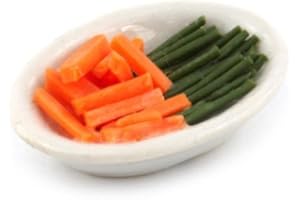 MyTinyWorld Dolls House Miniature Carrots And Beans in a Serving Dish