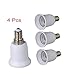 Produktbild 4PCS E14 zu E27 Edison LED Leuchtmittel-Fassung Konverter-Adapter Fassung Extender Halter Energiesparend Lampe, glas, E14 to E27