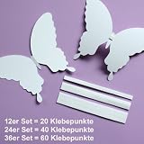Wandkings Schmetterlinge im 3D-Style in ROSA, 12 Stück, Wanddekoration mit Klebepunkten zur Fixierung - 6