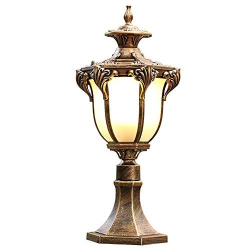 Welampa E27 Cabeza única Resalte Lámpara Impermeable al Aire Libre para el Patio Lámpara de Columna de Vidrio Transparente Sombra Colección contemporánea Exterior Poste Pilar Linterna
