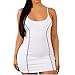 Price comparison product image HEHEMAUD Fashion Women Sexy Sleeveless Two Sports Stripes Print Bodycon Mini Slip Dress White M