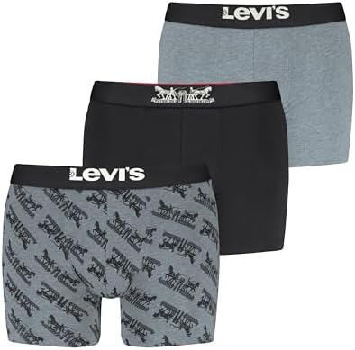 Levi's Gift Horse Logo Boxer Briefs, Nero, S (Pacco da 3) Uomo
