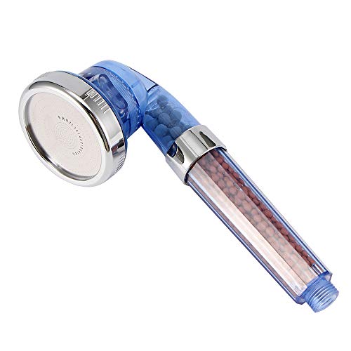 Preisvergleich Produktbild Houkiper Duschkopf, verstellbar, 3 Modi, Hochdruck, Steinstrahl blau blau