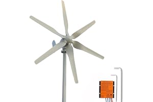 Genway, Kit Generatore Eolico Turbina 800W 12V 24V 48V, e Bassa velocità del Vento generatore eolico orizzontale a 6 pale con controller di ricarica MPPT
