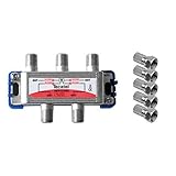 5 Conectores F de regalo Tecatel KRCLA4S5C - TV satélite repartidor Interior con Conector F de 4 Salidas, Color Gris