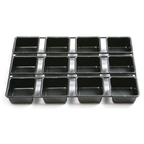 NorproSquare Cupiecesake Cake Pan, Pack of 12, Black
