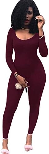 Holify Women's Casual Long Sleeve O Neck Long Jumpsuit Outfit