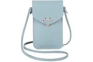Narunii Sac à bandoulière Femme,Mini Pochette pour téléphone Portable avec en Cuir PU Transparent pour écran Tactile Verrouillage D'amour
