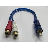 Amfi kablosu ses sistemi kablosu rca erkek 2x rca dişi kablo 2 rca dişi rca erkek kablo 25 cm