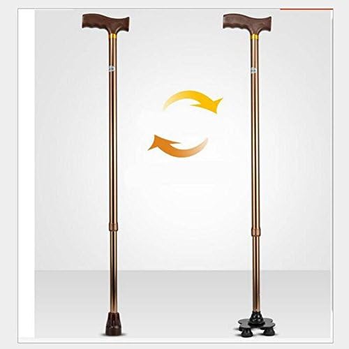 JIN Elderly Crutch Aluminum Alloy Smart Retractable Walker Medical Crutches , Bronze