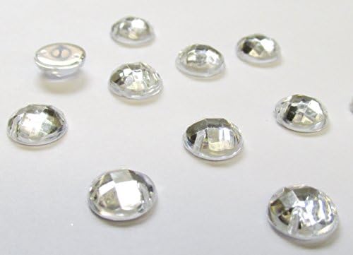 Round Sew On Acrylic Crystal Bead Gem Rhinestone jewellry (10mm, Clear) 48 Pcs