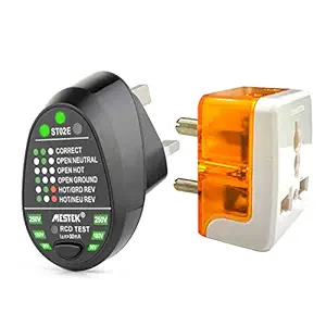 amiciSmart RCD Electric Socket, Automatic Neutral Live Earth Wire Wall Plug Breakage Leakage Tester