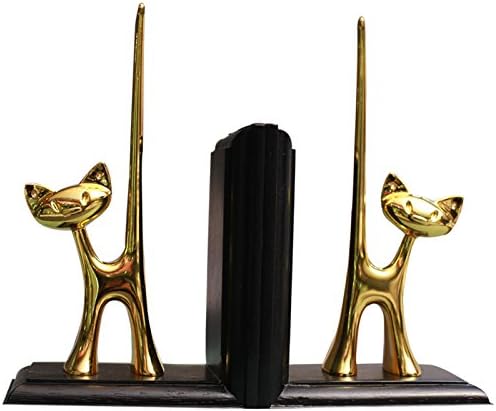 Ornamentesd Creative Showcase Ornaments Of Gold Copper Bookends Kitten Bookend Fashion Study Desk Ornaments Copper Metal Kitten Bookends